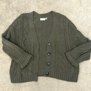 Green Chenille Cardigan-large